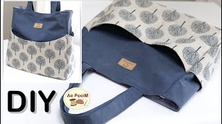 How to make a tote bag bag with outside pockets [upl. by Ocin304]