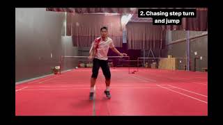 110 Badminton footworks beginners  Overhead [upl. by Piderit]