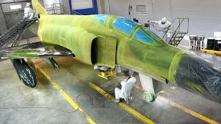 US Air Force Awesome Process to Repaint F4 Phantom Fighter [upl. by Asiluj512]