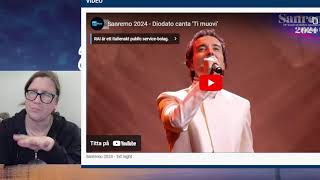 Sanremo 2024 Diodato  quotTi muoviquot  Italy  reaction reactionvideo [upl. by Durkee]