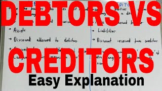 Debtors vs CreditorsDifference between debtor and creditorDebtor and creditor difference [upl. by Marb]