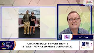 Jonathan Baileys Short Shorts Steals The Wicked Press Conference [upl. by Etezzil]