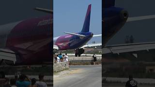 Wizz Air A321Neo crazy up close jetblast departure from Skiathos aviation plane a321 skiathos [upl. by Grossman685]