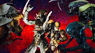 PREDATOR VS ALIEN COMPLETE【STOP MOTION】【HOT TOYS 】 [upl. by Wehhtam763]