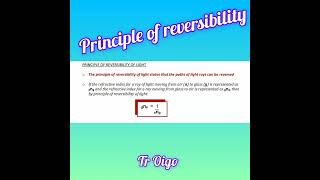 Principle of reversibility of light [upl. by Allerus361]