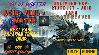 BEST BASE LOCATION  FASTEST IRON ORE FARM  UNLIMITED EXP ACID STARDUST ONCE HUMAN WAY OF WINTER [upl. by Lewak399]