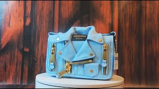 Moschino Biker Jacket Blue Bag [upl. by Ecnerual]