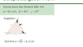 Dreiecke konstruieren  Kongruenzsatz WSW [upl. by Esinart]
