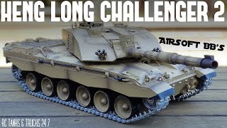 Heng Long Challenger 2 116 RC Tank  AIRSOFT BBS And Metal Tracks  Full Review [upl. by Ecnahs554]