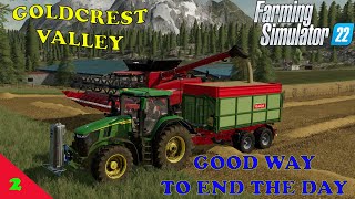 Goldcrest Valley Ep 2 Harvesting our fields with leased equipment Farm Sim 22 [upl. by Auvil753]