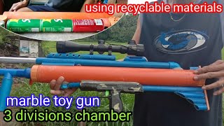 3 divisions chamber using recyclable materials marble toy gun [upl. by Anirroc]