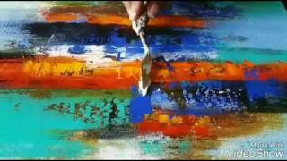 Abstract Painting  How to paint Acrylic abstract painting  Demonstration  Easy  Techniques [upl. by Esinaej704]