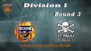 Atlasbasket  Div 1Round 3  DE TROI BISONS vs SAINT PAULI by Το Παραδοσιακό Αρτοπωλείο [upl. by Eniarrol53]