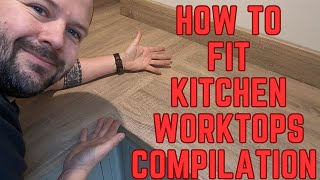 how to fit kitchen worktop compilation [upl. by Fayette]