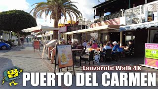 LANZAROTE Puerto del Carmen Strip  4K Walking Tour [upl. by Zacharia]