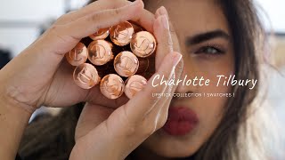 Charlotte Tilbury Lipstick Collection  Swatches on Tan Brown Skin [upl. by Opalina579]