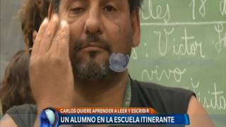 Un alumno en la escuela itinerante – Telefe Noticias [upl. by Hippel467]