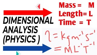 DIMENSION amp DIMENSIONAL ANALYSIS  PHYSICS 101 [upl. by Mhoj]