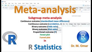 Subgroup meta analysis odds risk ratio proportional mean difference correlation in R Statistics [upl. by Ohare21]