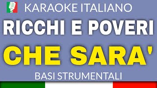 RICCHI E POVERI  CHE SARA KARAOKE STRUMENTALE base karaoke italiano🎤 [upl. by Yonah]