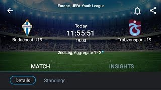 LIVE Buducnost U19 VS Trabzonspor U19 EuropeUEFA youth league 2024 [upl. by Ajnot]