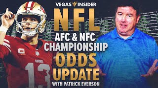 NFL Conference Championships Betting Odds Update Lions49ers ChiefsRavens  NFL Line Movement [upl. by Kelsy]