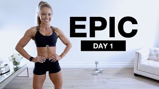 DAY 1 of EPIC  Bodyweight amp Dumbbell Lower Body Workout [upl. by Baler906]