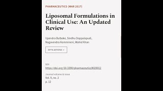 Liposomal Formulations in Clinical Use An Updated Review  RTCLTV [upl. by Anelliw]