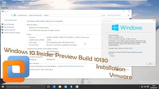 Windows 10 Insider Preview Build 10130 Installation  VMware [upl. by Knick]