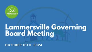 Lammersville Governing Board Meeting October 16th 2024 [upl. by Cyrus269]