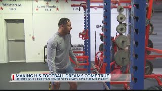 Trestan Ebner prepares for NFL Draft [upl. by Neelat]