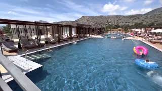 Crete Domes of Elounda Autograph Collection  famous salt water 💦 family pool 🏊‍♂️ 70 meters long [upl. by Mohamed]