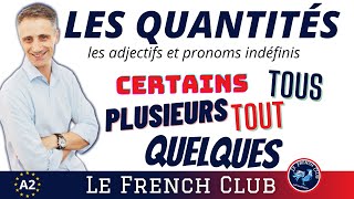 CERTAINS QUELQUES PLUSIEURS TOUT ETC Exprimer la quantité  adjectifs et pronoms indéfinis [upl. by Eimareg]