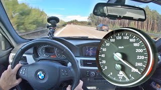 BMW 330d E90 Autobahn POV Acceleration no speed limit  top speed test [upl. by Naleag593]