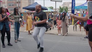 Double Dutch food and music at Philly African American Museums annual Juneteenth block party [upl. by Cartwell]