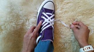 วิธีผูกเชือกรองเท้า converse สุดเท่ How to lace your converse shoes [upl. by Derfla]