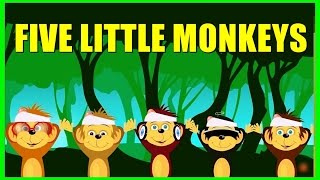 Five Little Monkeys Jumping On The Bed Nursery Rhyme with LYRICS  Tickling Toddlers [upl. by Eirual]