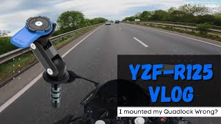 I Mounted My Quadlock Wrong  Yamaha YZFR125 2021 [upl. by Gussman]