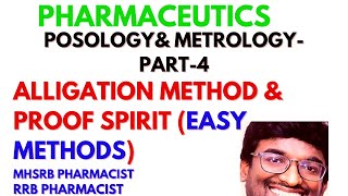 PART4 METROLOGY amp POSOLOGY  ALLIGATION METHOD  PROOF SPIRIT CALCULATIONS  subscribe [upl. by Ttelrahc398]