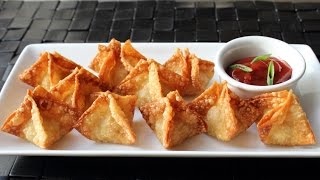 Crab Rangoon  Crispy Crab amp Cream Cheese Wonton Recipe [upl. by Bastien]