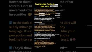 41 Psychological Tatics to spot a liar psychology motivation shorts fyp quotes [upl. by Leora]