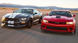 2016 Ford Mustang Shelby GT350R vs 2015 Chevrolet Camaro Z28  Head 2 Head Ep 71 [upl. by Macdonell680]