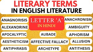 LITERARY TERMS DICTIONARY OF LITERARY TERMS LETTER A [upl. by Dnomso]