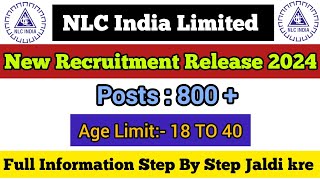 NLC India Limited Online From 2024  Full Details Check Out Notice amp Apply  Various Posts Out [upl. by Raskind]