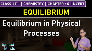 Class 11th Chemistry  Equilibrium in Physical Processes  Chapter 6 Equilibrium  NCERT [upl. by Akiv7]