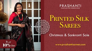 Printed Silk Sarees  Flat 10 Off  Prashanti  2 Jan 2024 [upl. by Baillie]