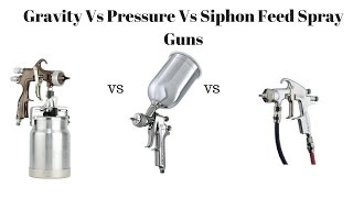 Spray Guns  Gravity vs Siphon vs Pressure Spray Guns [upl. by Ynaffets]