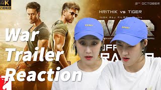 War Trailer Reaction by Korean actress  Hrithik Roshan  Tiger Shroff  Vaani Kapoor [upl. by Enelyt]