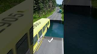 Bus vs water pit 31  carsvswaterpit beamngdrive doubleflatbedtrailertruckvsspeedbumps [upl. by Sefton]