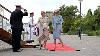 Royals on the Red Carpet for lunch reception at The Royal Yacht Dannebrog [upl. by Cliffes]